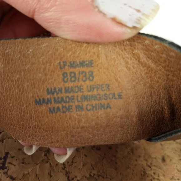 LUCKY BRAND~Black Strappy Cork Wedges~8B - Picture 8 of 9